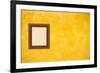 Grunge Yellow or Gold Stucco Wall with Empty Picture Frame-Virtuelle-Framed Art Print