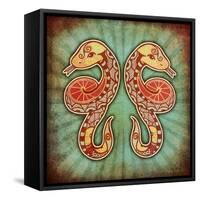 Grunge Zodiac - Gemini-krasstin-Framed Stretched Canvas