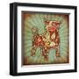 Grunge Zodiac - Taurus-krasstin-Framed Art Print