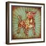 Grunge Zodiac - Taurus-krasstin-Framed Art Print