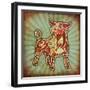 Grunge Zodiac - Taurus-krasstin-Framed Art Print
