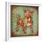 Grunge Zodiac - Taurus-krasstin-Framed Art Print
