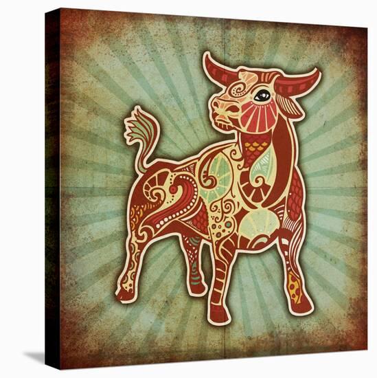 Grunge Zodiac - Taurus-krasstin-Stretched Canvas