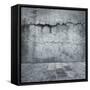 Grungy Distressed Stone Wall and Floor with Large Cracks-landio-Framed Stretched Canvas