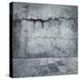 Grungy Distressed Stone Wall and Floor with Large Cracks-landio-Stretched Canvas