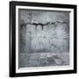 Grungy Distressed Stone Wall and Floor with Large Cracks-landio-Framed Art Print