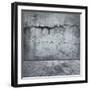 Grungy Distressed Stone Wall and Floor with Large Cracks-landio-Framed Art Print