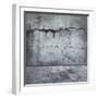 Grungy Distressed Stone Wall and Floor with Large Cracks-landio-Framed Art Print