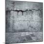 Grungy Distressed Stone Wall and Floor with Large Cracks-landio-Mounted Art Print
