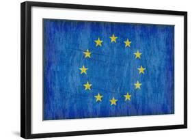 Grungy European Flag-clearviewstock-Framed Art Print