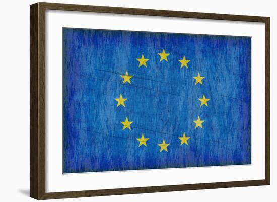 Grungy European Flag-clearviewstock-Framed Art Print