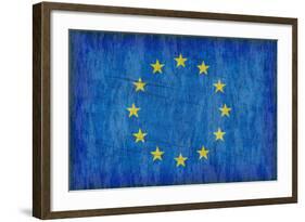 Grungy European Flag-clearviewstock-Framed Art Print