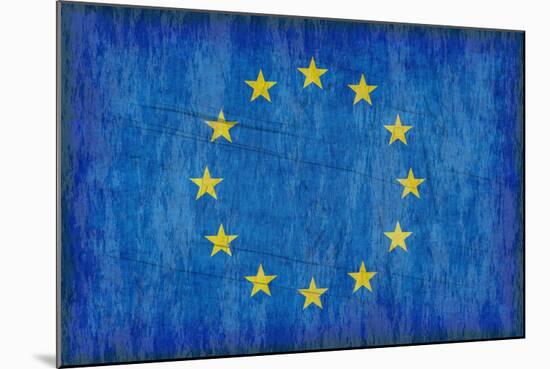Grungy European Flag-clearviewstock-Mounted Art Print