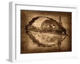 Grungy Steampunk Boat-paul fleet-Framed Art Print