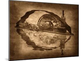 Grungy Steampunk Boat-paul fleet-Mounted Art Print