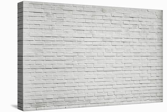 Grungy Textured White Horizontal Stone and Brick Paint Architectural Wall and Floor-Vladitto-Stretched Canvas