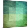 Grungy Watercolor-Like Graphic Abstract Background. Green-landio-Mounted Art Print