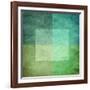 Grungy Watercolor-Like Graphic Abstract Background. Green-landio-Framed Art Print