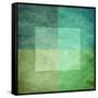 Grungy Watercolor-Like Graphic Abstract Background. Green-landio-Framed Stretched Canvas