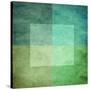 Grungy Watercolor-Like Graphic Abstract Background. Green-landio-Stretched Canvas