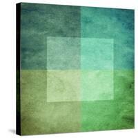 Grungy Watercolor-Like Graphic Abstract Background. Green-landio-Stretched Canvas