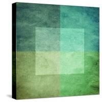Grungy Watercolor-Like Graphic Abstract Background. Green-landio-Stretched Canvas