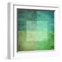 Grungy Watercolor-Like Graphic Abstract Background. Green-landio-Framed Art Print