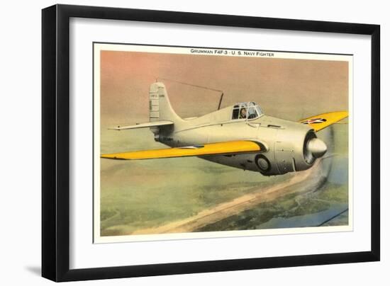 Grunman F4F3 U.S. Navy Fighter-null-Framed Art Print