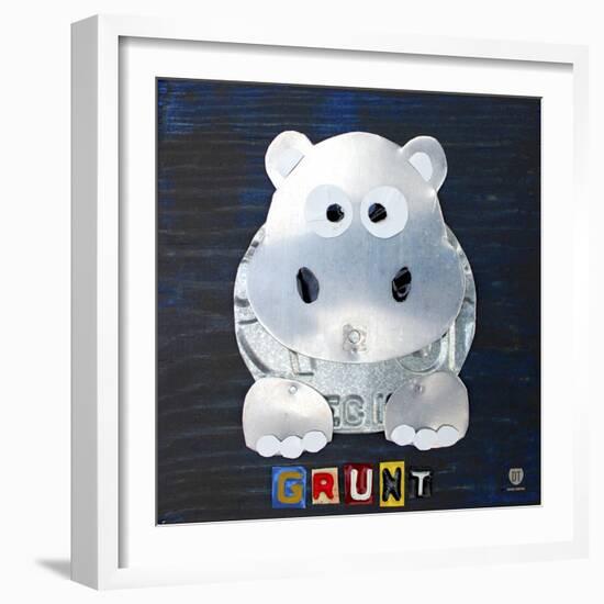 Grunt The Hippo-Design Turnpike-Framed Giclee Print