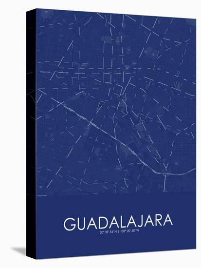 Guadalajara, Mexico Blue Map-null-Stretched Canvas