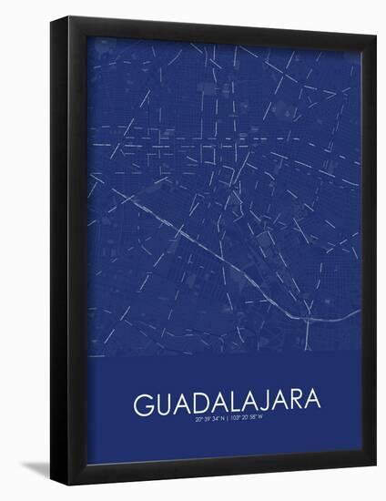 Guadalajara, Mexico Blue Map-null-Framed Poster