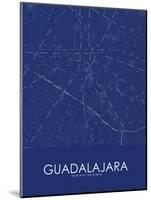 Guadalajara, Mexico Blue Map-null-Mounted Poster