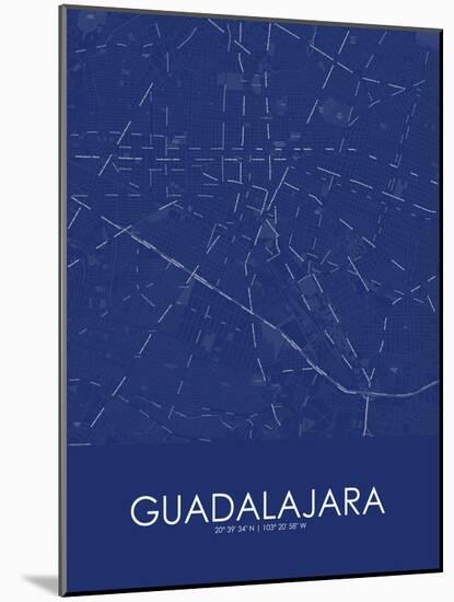 Guadalajara, Mexico Blue Map-null-Mounted Poster