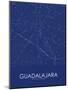 Guadalajara, Mexico Blue Map-null-Mounted Poster