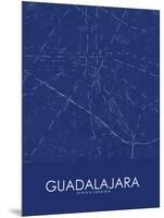 Guadalajara, Mexico Blue Map-null-Mounted Poster