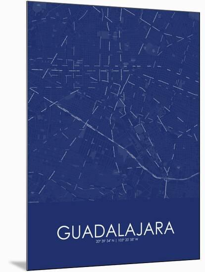 Guadalajara, Mexico Blue Map-null-Mounted Poster