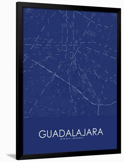 Guadalajara, Mexico Blue Map-null-Framed Poster