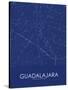 Guadalajara, Mexico Blue Map-null-Stretched Canvas