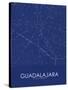 Guadalajara, Mexico Blue Map-null-Stretched Canvas