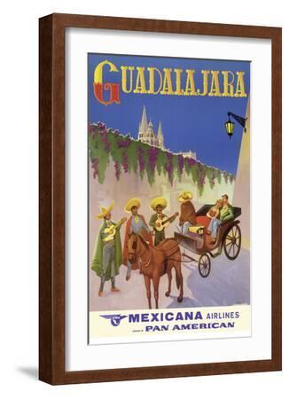 Guadalajara Mexico Jalisco Vintage Airline Travel Art Poster Print 