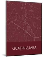 Guadalajara, Mexico Red Map-null-Mounted Poster