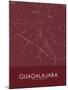 Guadalajara, Mexico Red Map-null-Mounted Poster