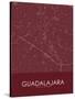 Guadalajara, Mexico Red Map-null-Stretched Canvas