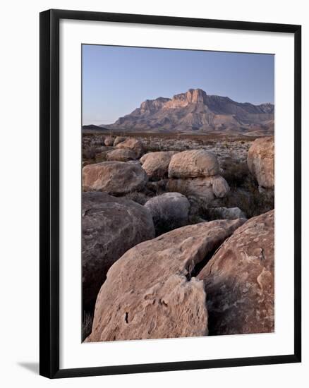 Guadalupe Peak and El Capitan at Dusk, Guadalupe Mountains National Park, Texas, USA, North America-James Hager-Framed Photographic Print