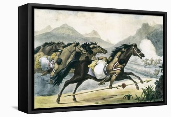 Guaicuru Riders-Jean Baptiste Debret-Framed Stretched Canvas