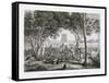 Guam Island: View of the Garden and a Party at the Governor's Palace Book Illustration-null-Framed Stretched Canvas