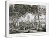 Guam Island: View of the Garden and a Party at the Governor's Palace Book Illustration-null-Stretched Canvas