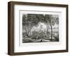 Guam Island: View of the Garden and a Party at the Governor's Palace Book Illustration-null-Framed Giclee Print