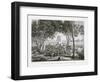 Guam Island: View of the Garden and a Party at the Governor's Palace Book Illustration-null-Framed Giclee Print