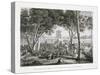 Guam Island: View of the Garden and a Party at the Governor's Palace Book Illustration-null-Stretched Canvas